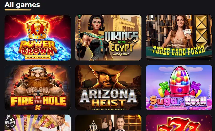 Betizy Casino games